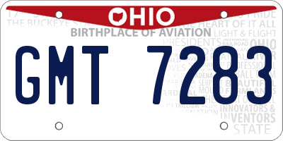 OH license plate GMT7283