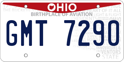 OH license plate GMT7290