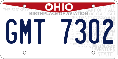 OH license plate GMT7302
