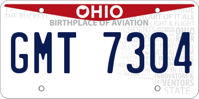 OH license plate GMT7304