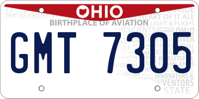 OH license plate GMT7305