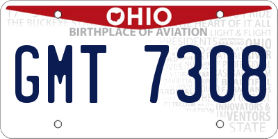 OH license plate GMT7308