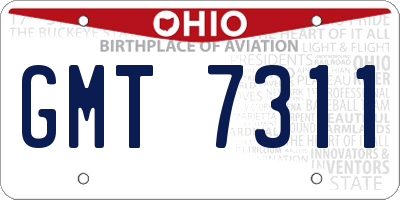 OH license plate GMT7311