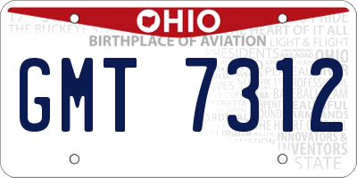 OH license plate GMT7312