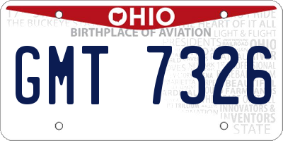 OH license plate GMT7326
