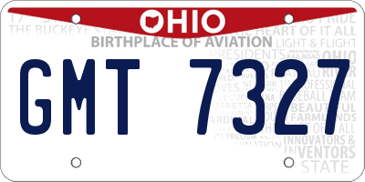 OH license plate GMT7327
