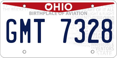 OH license plate GMT7328