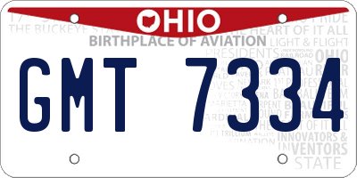 OH license plate GMT7334