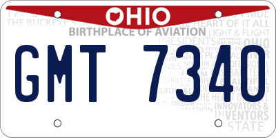 OH license plate GMT7340