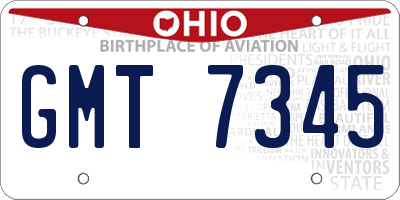 OH license plate GMT7345