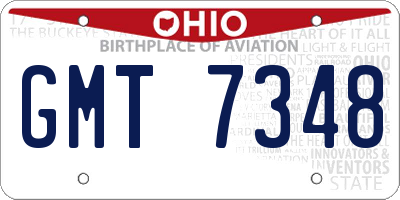 OH license plate GMT7348