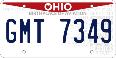 OH license plate GMT7349