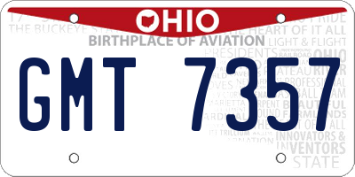 OH license plate GMT7357