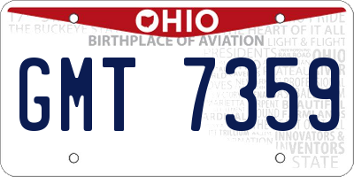 OH license plate GMT7359