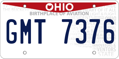 OH license plate GMT7376