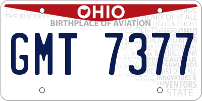 OH license plate GMT7377