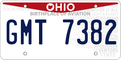 OH license plate GMT7382
