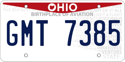 OH license plate GMT7385