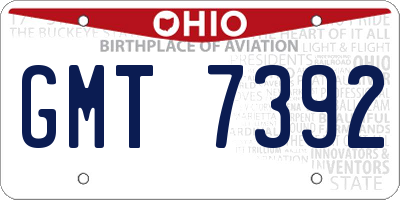 OH license plate GMT7392