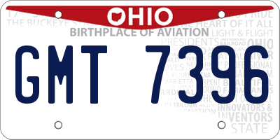 OH license plate GMT7396