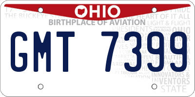 OH license plate GMT7399
