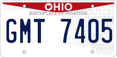 OH license plate GMT7405