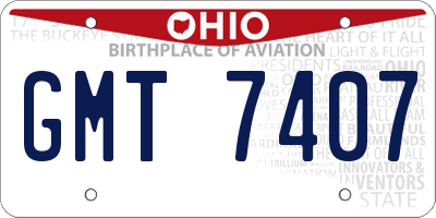 OH license plate GMT7407