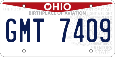 OH license plate GMT7409