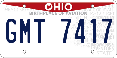OH license plate GMT7417