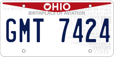 OH license plate GMT7424