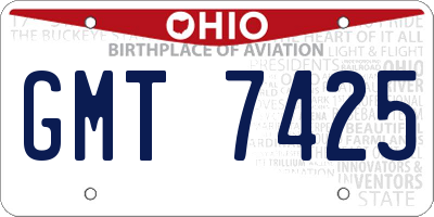 OH license plate GMT7425