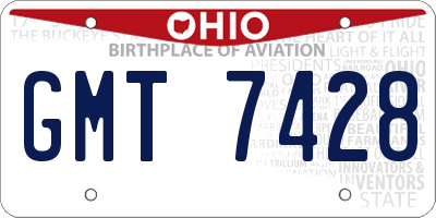 OH license plate GMT7428
