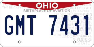 OH license plate GMT7431