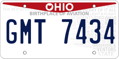 OH license plate GMT7434