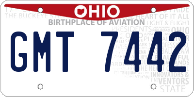 OH license plate GMT7442