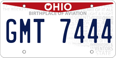 OH license plate GMT7444