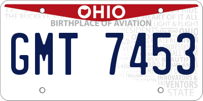 OH license plate GMT7453