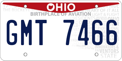 OH license plate GMT7466