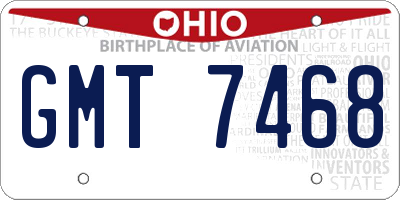 OH license plate GMT7468