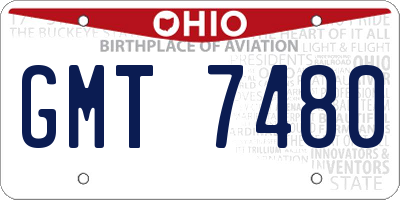 OH license plate GMT7480