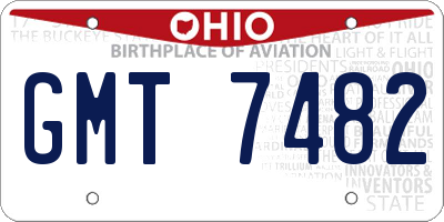 OH license plate GMT7482