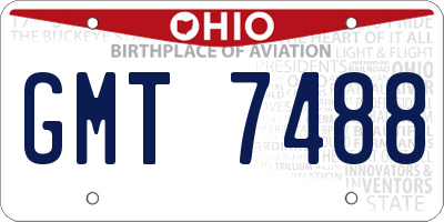 OH license plate GMT7488