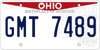 OH license plate GMT7489