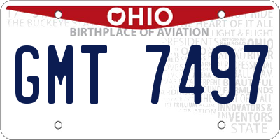 OH license plate GMT7497