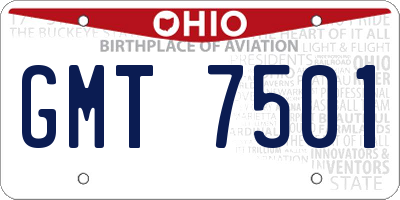 OH license plate GMT7501