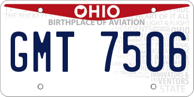 OH license plate GMT7506