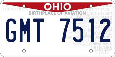 OH license plate GMT7512