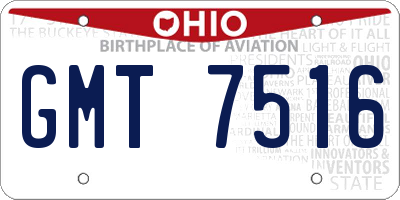 OH license plate GMT7516