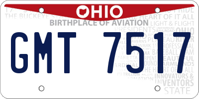 OH license plate GMT7517