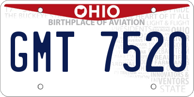 OH license plate GMT7520